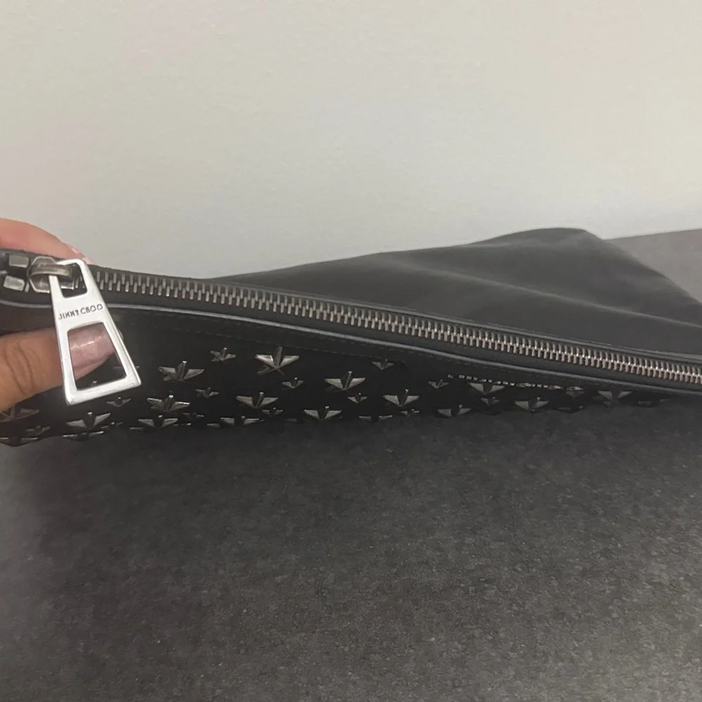 Preloved Jimmy Choo star studded bag. Men/ women clutch, wristlet, tablet bag - Picture 12 of 12